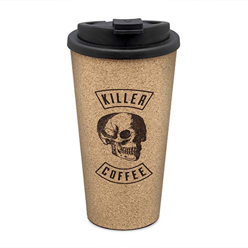 Wiederverwendbarer Kork-Kaffeetasse mit auslaufsicherem Deckel und doppelwandiger Isolierung – To Go Kaffee und Tee Tasse für Reisen und Arbeit, 425 ml Wiederverwendbarer Kork-Kaffeetasse mit auslaufsicherem Deckel und doppelwandiger Isolierung – To Go Kaffee und Tee Tasse für Reisen und Arbeit, 425 ml von Iron And Glory