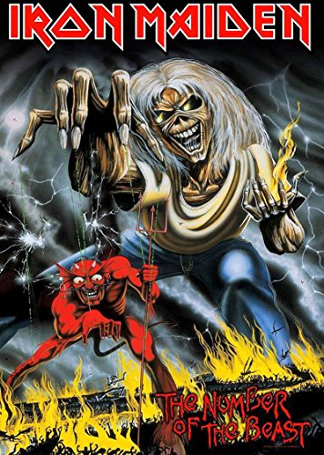 Rocks-off Iron Maiden Poster Textile Flag Number of The Beast offiziell Schwarz 70cm x von Iron Maiden