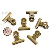 6 Metall Clips Antik Gold 31 Mm von IronLoftCo