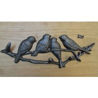 Birds On Branch Gusseisen Rustikale Vintage Alte Stil Schlüssel Hund Leine Blei Haken Shabby Chic Schlüsselhalter Zapfen Gestell Schiene von IronmongeryWorld