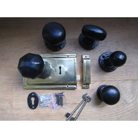 Gusseisen Schwarz Antiker Griff Knauf & 6 "Messing Messing Versilbert Griffe Rustikale Vintage Türgriffe Türknäufe Schloss Gusseisen Schwarz Antiker Griff Knauf & 6 "Messing Messing Versilbert Griffe Rustikale Vintage Türgriffe Türknäufe Schloss von IronmongeryWorld