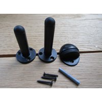 Matt Black Türstopper Stopper Fußleiste Wand Befestigt Boden Halbrund Matt Black Türstopper Stopper Fußleiste Wand Befestigt Boden Halbrund von IronmongeryWorld