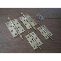 Paar Von Finial Scharniere Aus Massivem Messing Doppel-Unterlegscheiben Aufwendig Verzierte Schranktür Scharniere von IronmongeryWorld