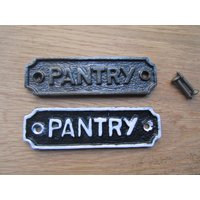 Pantry Rustikales Gusseisen Wandschild Schild Vintage Viktorianisch Antik Alter Stil Zeit Metall von IronmongeryWorld