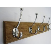 Uk Handgemachte Massivem Eichenholz Rustikalen Holz Wand Montierten Hut Und Kleider Haken Schiene Rack Kleiderstange Aus Massivem Messing Flache von IronmongeryWorld