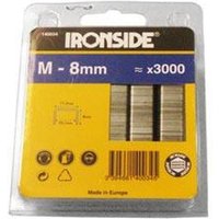IRONSIDE Tacker-Klammern 8 mm Typ M, Inhalt: 3000 Stück von Ironside