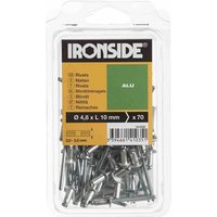 Blindnieten 4,8x10mm Alu 70 Stück Nieten Dichtnieten Befestigung Nägel Schrauben von Ironside