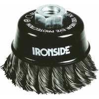 Ironside - Topfbürste Stahl ø 80 mm, für Winkelschleifer, gezopfter Draht, mit Gewindeanschluss M14, Drahtstärke 0,50 mm von Ironside