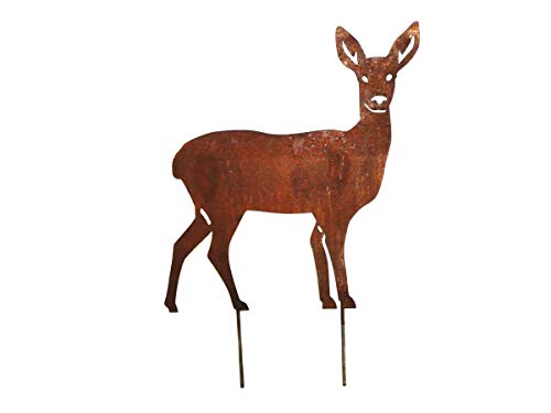 Irony24 Edelrost REH Gartenstecker 60 x 56 cm 1 Stück von Irony Industrial Design GbR