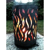 Feuertonne Feuerkorb Rund Säule Massiv Metall Stahl von Irony24