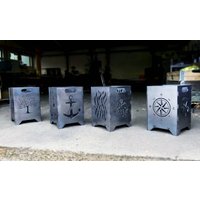 Feuertonne Feuerschale Feuerkorb Groß Eckig Steckbar 3 Mm 35x35x50 cm von Irony24