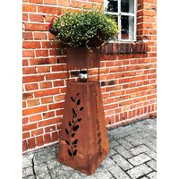 Säule Modern Edelrost Mit Edelstahl - Rost Garten Dekoration Stele von Irony24