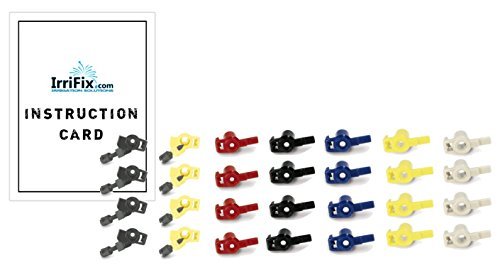IrriFix Rain Bird Düse Set für Maxi-Paw 2045 A und Maxi Bird 2045-pj Impact Rotor Sprinkler Köpfe mit Anleitung Karte Bewässerung Lösungen – 4 Sets von 7 Düse Variationen von IrriFix