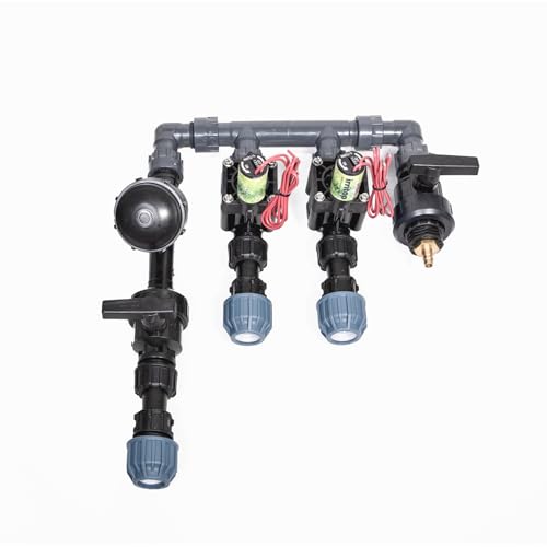 IRRITOP 2X Kopfstation PE25 Ausgang, Verteiler für Bewässerung mit Hunter PGV 101 MMB Magnetventile, für Ø25mm PE-Rohr (Montierbar) (Dichtung O-Ring) von IRRITOP