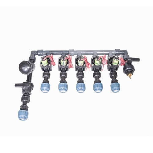 IRRITOP 5X Kopfstation PE25 Ausgang, Verteiler für Bewässerung mit Hunter PGV 101 MMB Magnetventile, für Ø25mm PE-Rohr (Montierbar) (Dichtung O-Ring) von IRRITOP