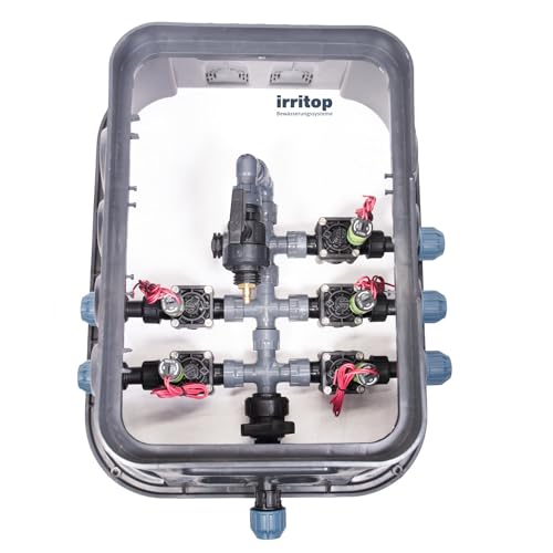 IRRITOP 5er Ventilbox Jumbo Verteiler Hunter PGV 101 Magnetventile Bewässerung für Ø25mm PE-Rohr (Montierbar) (Dichtung O-Ring) von IRRITOP