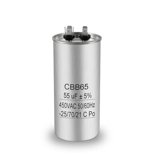 Iruihoo 55uF CBB65 Motorkondensator 450V AC 50/60Hz,55µF Anlauf und Betriebskondensator mit Selbstheilung, Metallgehäuse für Klimaanlage, Kühlschrank, Kompressor Iruihoo 55uF CBB65 Motorkondensator 450V AC 50/60Hz,55µF Anlauf und Betriebskondensator mit Selbstheilung, Metallgehäuse für Klimaanlage, Kühlschrank, Kompressor von Iruihoo