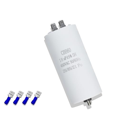 Iruihoo CBB60 MotorKondensator 18µF 450V Kondensator 50/60Hz Anlaufkondensator 18UF Motorlaufkondensator Stecker M8 für Elektromotor Capacitor von Iruihoo