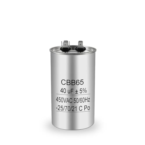 Iruihoo Capacitor CBB65 Kondensator 40UF plug,Motorkondensator Anlaufkondensator 450V 50/60HZ Aluminiumgehäuse Startkondensator Rundkondensator für Klimaanlagen Iruihoo Capacitor CBB65 Kondensator 40UF plug,Motorkondensator Anlaufkondensator 450V 50/60HZ Aluminiumgehäuse Startkondensator Rundkondensator für Klimaanlagen von Iruihoo