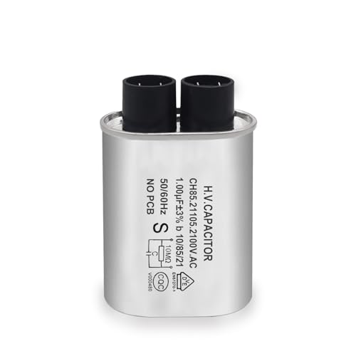 Iruihoo Mikrowellen Hochspannungs Kondensator 1.00uF,CH85 2100 V AC H.V.Kondensator 50/60Hz Haushalts-Universeller Ersatzteil für Haushaltsmikrowellen von Iruihoo