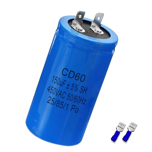 Iruihoo CD60 MotorKondensator 150µF 450V Kondensator 50/60Hz Anlaufkondensator 150UF Motorlaufkondensator Stecker für Elektromotor Iruihoo CD60 MotorKondensator 150µF 450V Kondensator 50/60Hz Anlaufkondensator 150UF Motorlaufkondensator Stecker für Elektromotor von Iruihoo