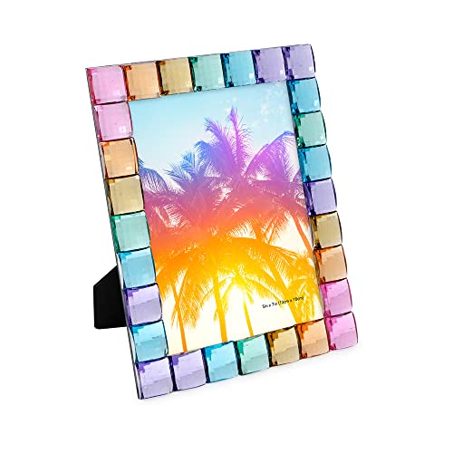 Isaac Jacobs Dekorativer funkelnder Schmuck-Bilderrahmen, Foto-Display und Wohnkultur (12,7 x 17,8 cm, Regenbogen) von Isaac Jacobs