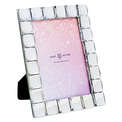 Isaac Jacobs Bilderrahmen mit Schmucksteinen, dekorativ, funkelnd, Foto-Display und Heimdekoration, 10,2 x 15,2 cm, Transparent von Isaac Jacobs
