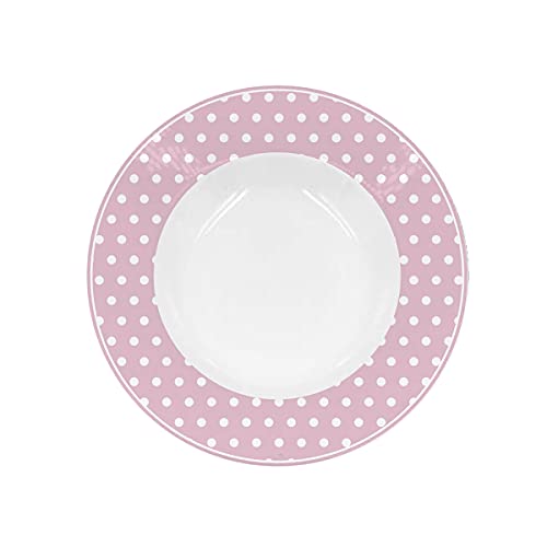 ISABELLE ROSE Suppenteller aus feinem feinem Porzellan, China, rosa mit weißen Punkten, 22 cm von Isabelle Rose