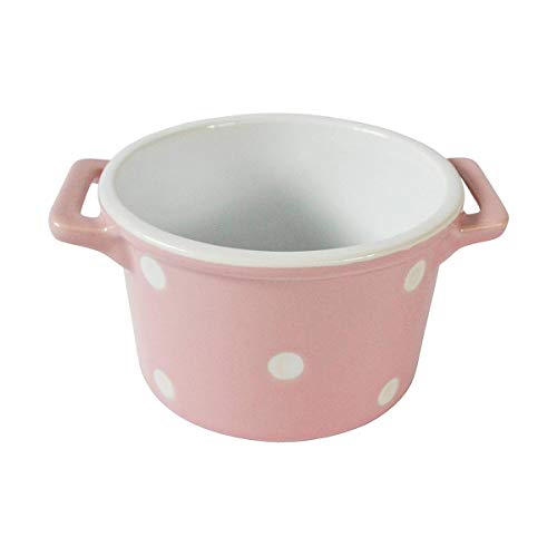 Isabelle Rose - Schüsselchen/Backform/Suppe Keramik - rosa Polka dot, Punkte von Isabelle Rose