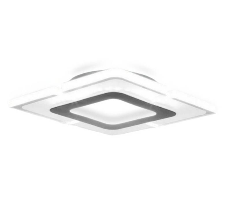 WILGOON LED Deckenleuchte Wohnzimmer Schlafzimmer Acryl Deckenlampe, 20x20 cm, LED fest integriert, Kaltweiß, IP44,Silber Wohnzimmer Schlafzimmer Küche Lampe von WILGOON
