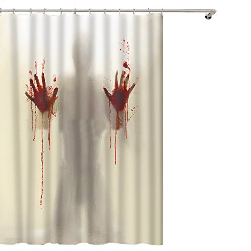 ishowstore Halloween-Duschvorhang mit Blutterror-Motiv, wasserdicht, 180 x 200 cm von IshowStore