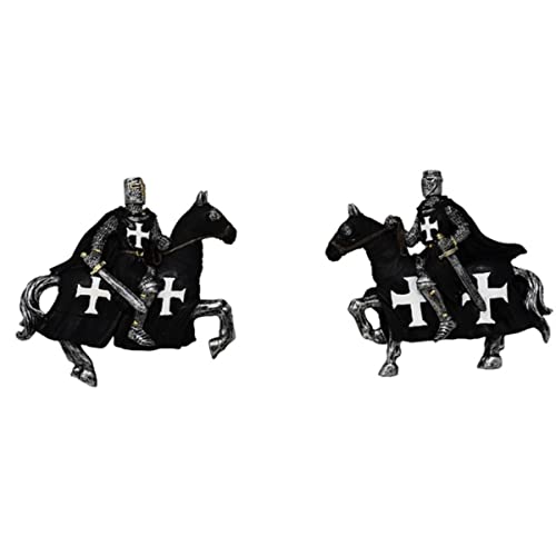 2er Set Magnete Ritter auf Pferd schwarz-weiß von Isideco