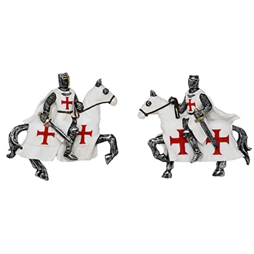 2er Set Magnete Ritter auf Pferd weiß-rot von Isideco