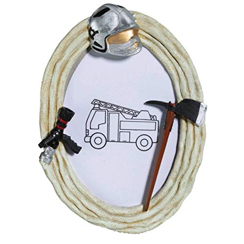 Isideco Feuerwehr Bilderrahmen, Feuerwehrschlauch, Helm und Axt, 19x13,5x1,2cm, Beige Isideco Feuerwehr Bilderrahmen, Feuerwehrschlauch, Helm und Axt, 19x13,5x1,2cm, Beige von Isideco