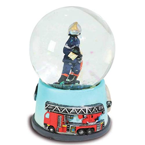 Isideco Schneekugel Feuerwehr Mann und Feuerwehrautos 6,5cm von Isideco
