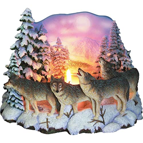 Teelichthalter mit Wölfen im Schnee von Isideco
