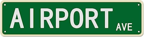 Airport Ave Schild Neuheit Flughafen Dekor Flughafen Straßenschild Straßenschild Wandkunst Dekor für Zuhause Bauernhaus Bar Cafe Man Cave 40 x 10 cm Airport Ave Schild Neuheit Flughafen Dekor Flughafen Straßenschild Straßenschild Wandkunst Dekor für Zuhause Bauernhaus Bar Cafe Man Cave 40 x 10 cm von IskadO