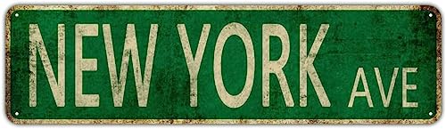 New York Ave Schild Neuheit New York Decor New York Straßenschild Wandkunst Dekor für Zuhause Bauernhaus Bar Cafe Man Cave 40,6 x 10,2 cm New York Ave Schild Neuheit New York Decor New York Straßenschild Wandkunst Dekor für Zuhause Bauernhaus Bar Cafe Man Cave 40,6 x 10,2 cm von IskadO
