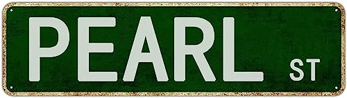 Pearl St Schild Neuheit Perle Dekor Perle Straßenschild Wandkunst Dekor für Zuhause Bauernhaus Bar Cafe Man Cave 40,6 x 10,2 cm Pearl St Schild Neuheit Perle Dekor Perle Straßenschild Wandkunst Dekor für Zuhause Bauernhaus Bar Cafe Man Cave 40,6 x 10,2 cm von IskadO