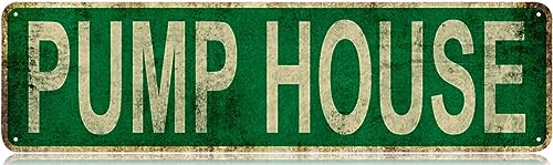 Pumpenhaus Schild Neuheit Pumpe Haus Dekor Pumpe Haus Straßenschild Wandkunst Dekor für Zuhause Bauernhaus Bar Cafe Man Cave 40 x 10 cm Pumpenhaus Schild Neuheit Pumpe Haus Dekor Pumpe Haus Straßenschild Wandkunst Dekor für Zuhause Bauernhaus Bar Cafe Man Cave 40 x 10 cm von IskadO