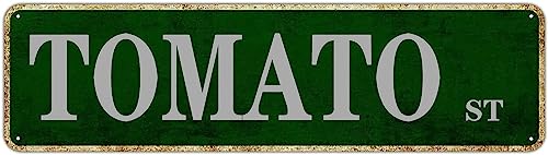 Tomaten-St.-Schild, Tomaten-Dekoration, Tomaten-Straßenschild, Wandkunst, Dekoration für Zuhause, Bauernhaus, Bar, Café, Männerhöhle, 40,6 x 10,2 cm Tomaten-St.-Schild, Tomaten-Dekoration, Tomaten-Straßenschild, Wandkunst, Dekoration für Zuhause, Bauernhaus, Bar, Café, Männerhöhle, 40,6 x 10,2 cm von IskadO