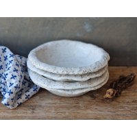 Set Von 4 Frühstücksschalen, Weiße Rustikale Keramikschalen, Handgemachte Suppenschalen, Bio-steingut Keramik von IslaClayCeramics