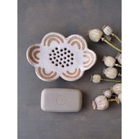 Weiße Wolke Seifenschale, Handgemachte Keramikseifenschale, Langlebige Keramik von IslaClayCeramics