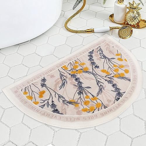Islafeliz Halbrunder Boho-Badezimmerteppich, rutschfest, maschinenwaschbar, halbrund, Bohemian-Retro-Badematte für Badezimmer, Küche, Schlafzimmer, Badewanne und Dusche, Boden- und Fußmatte, groß Islafeliz Halbrunder Boho-Badezimmerteppich, rutschfest, maschinenwaschbar, halbrund, Bohemian-Retro-Badematte für Badezimmer, Küche, Schlafzimmer, Badewanne und Dusche, Boden- und Fußmatte, groß von Islafeliz