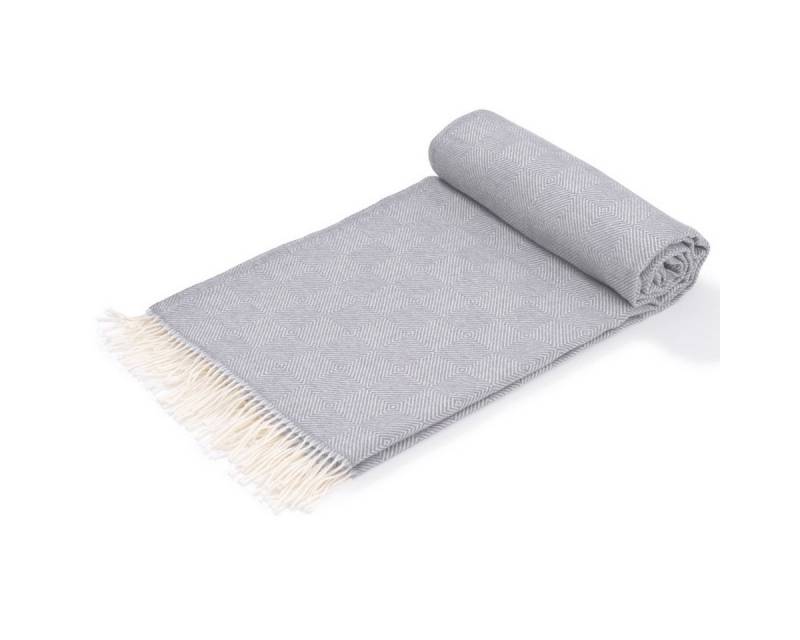 Wolldecke Diamant, Island Wollparadies, warme Kuscheldecke aus Merinowolle von Island Wollparadies