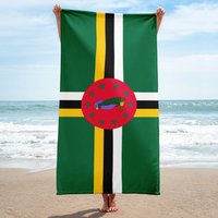 Dominica Strandtuch - Strandbadetücher Karibik Bedrucktes Superweiches Baumwolltuch Strandurlaub Geschenk Wasserabsorbierender von IslandFash