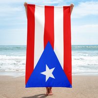 Puerto Rico Handtuch - Strand Badetücher Karibik Bedrucktes Superweiches Baumwolltuch Strandurlaub Geschenk Wasserabsorbierendes von IslandFash