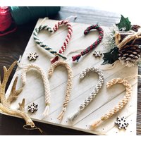 Makramee Zuckerstange Ornament/Baumwolle, Hanf Seil Weihnachtsschmuck von IslandRM