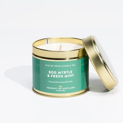 Isle of Skye Candle Company Bog Myrtle and Fresh Mint Duftkerze in Dose, Weiß von Isle of Skye Candle Company