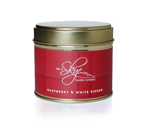 Isle of Skye Candle Company Duftkerze in Dose, Himbeere und weißer Ingwer, Weiß von Isle of Skye Candle Company